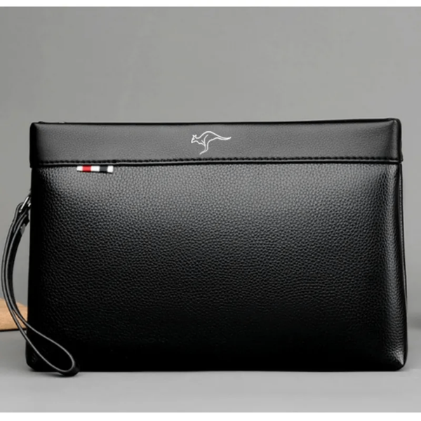 Pochette en cuir noir élégante