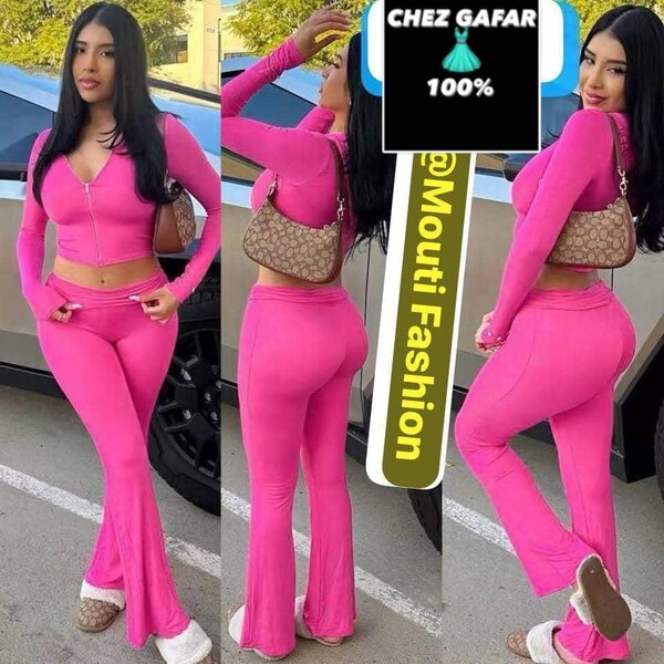 Ensemble rose ajusté femme