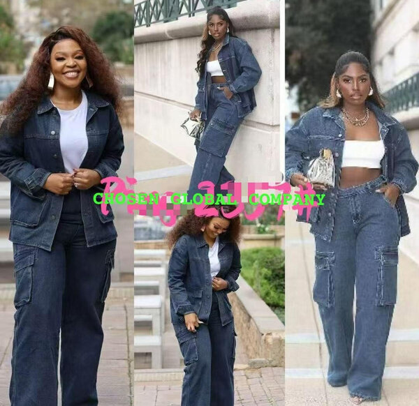 Ensemble jeans cargo femme