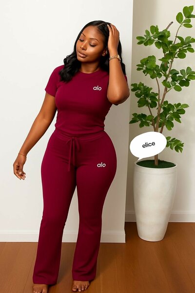 Ensemble Décontracté Femme Burgundy