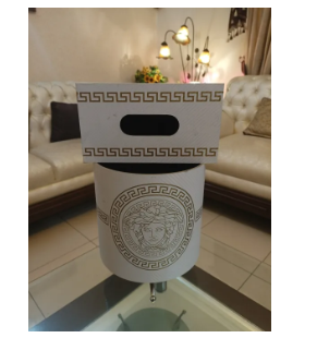 Round Dust Bin Set with Versace Logo