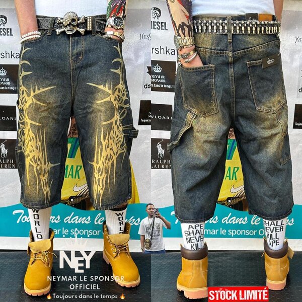 Shorts en jean punk rock