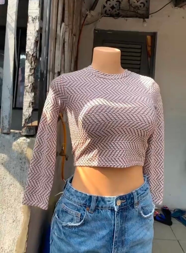 Crop top à manches longues
