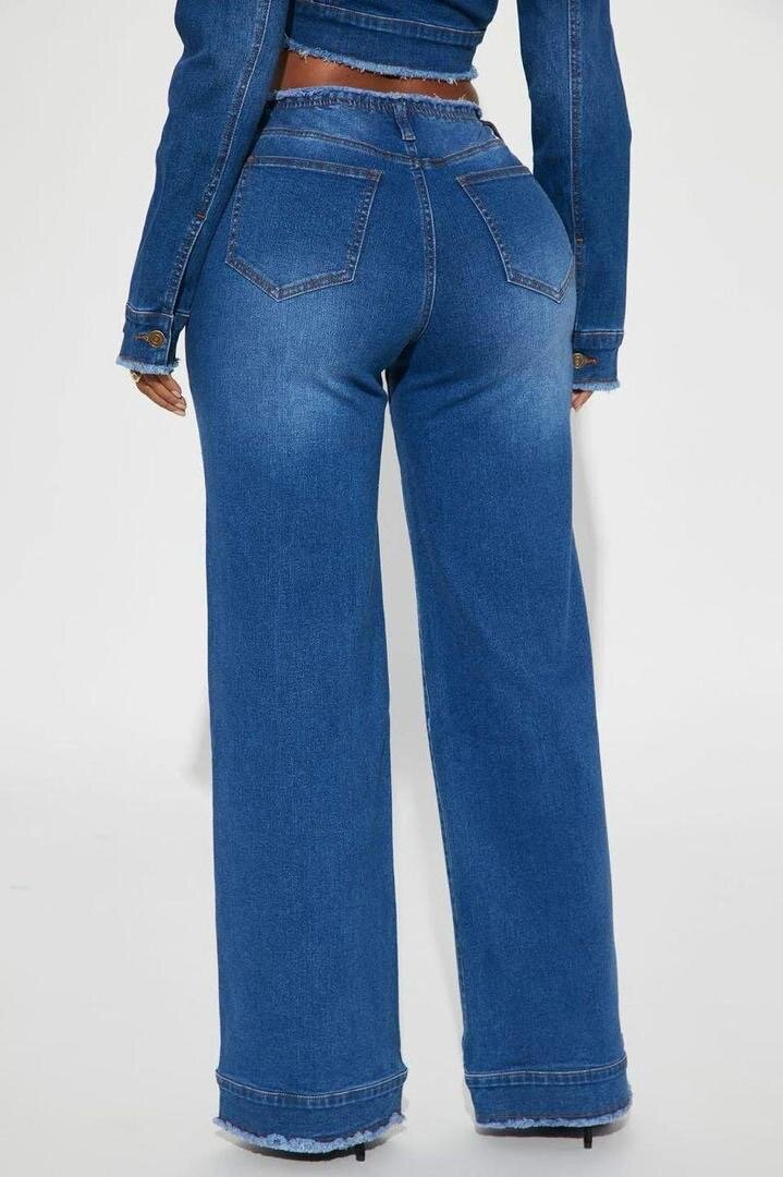 Jean large taille haute femmes