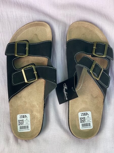 Sandales Confort en Cuir Noir