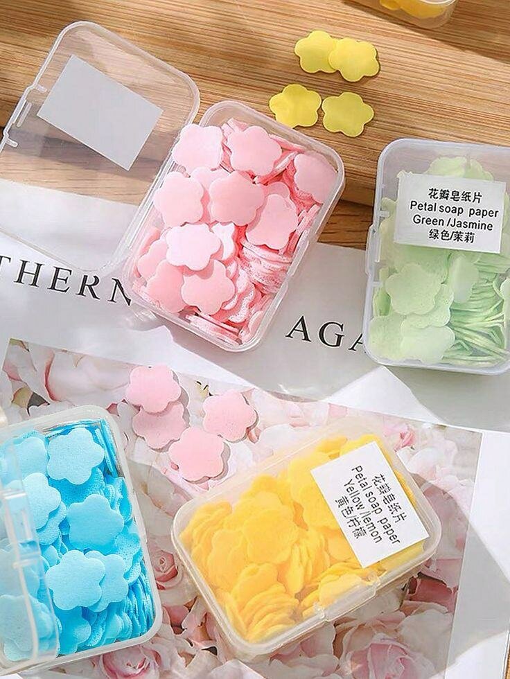 Papier savon pétale portable