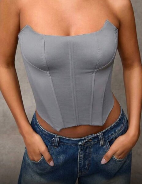 Corset bustier gris élégant