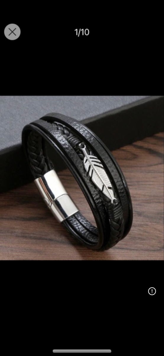 Bracelet en cuir et perles