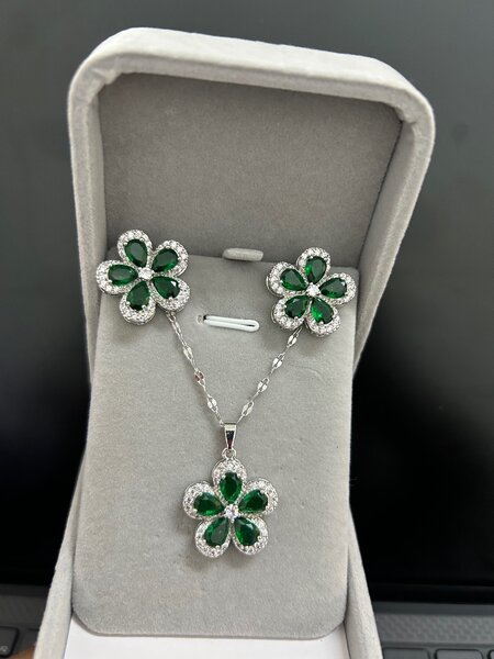 Silver green crystal