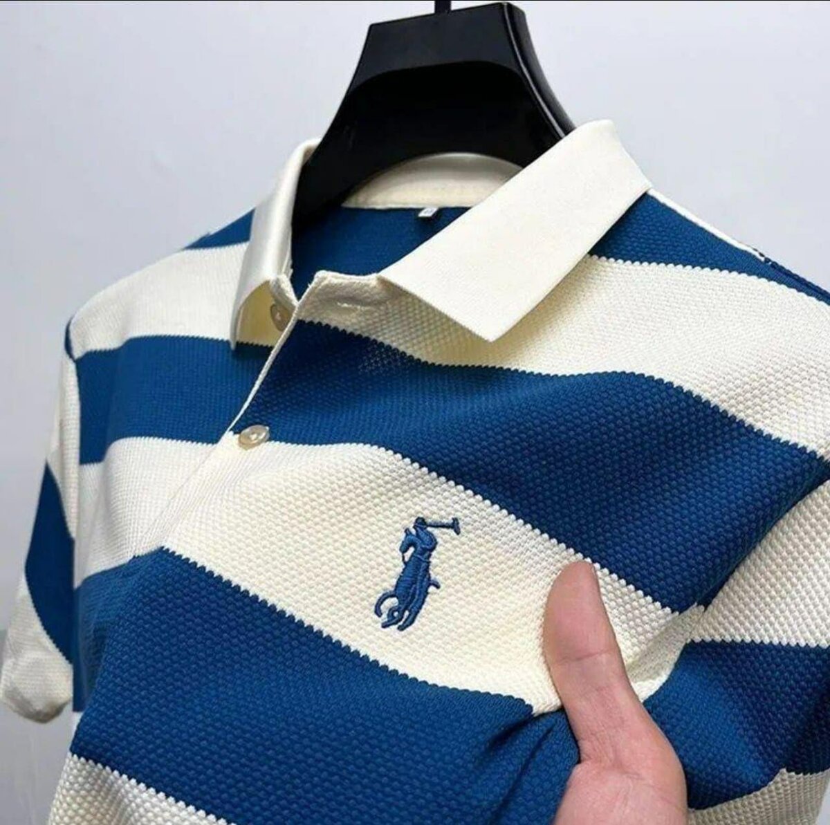 Polo homme à rayures larges