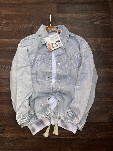 Veste en jean clair délavé