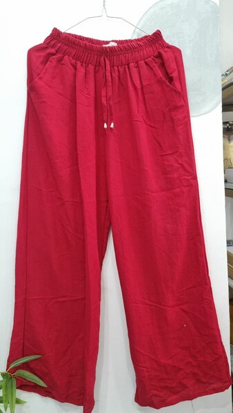 Pantalon ample rouge confort