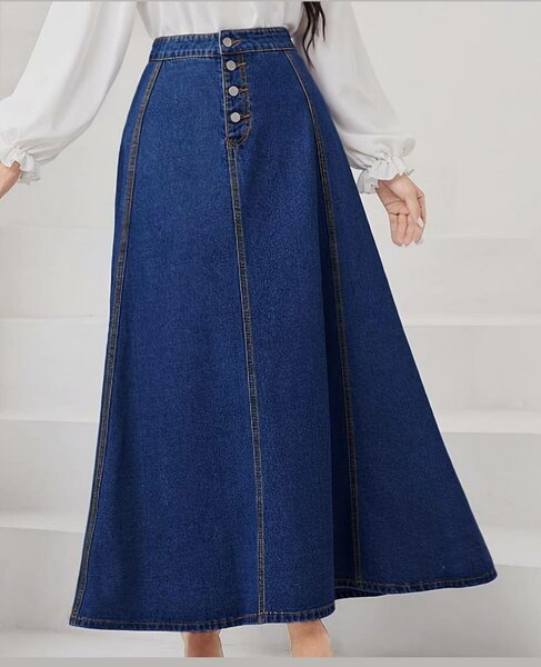 Longue jupe en denim pour femme