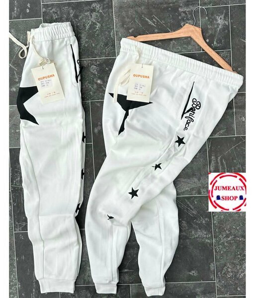Pantalons de jogging blancs étoilés