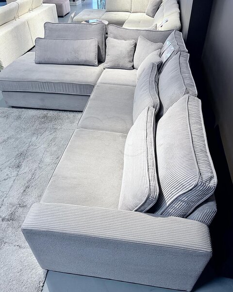 Canapé d'angle moderne gris