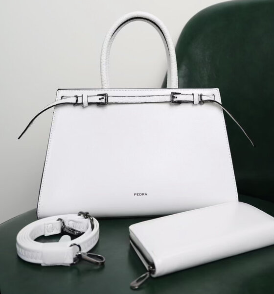 Sac à main femme en cuir blanc PEDRA