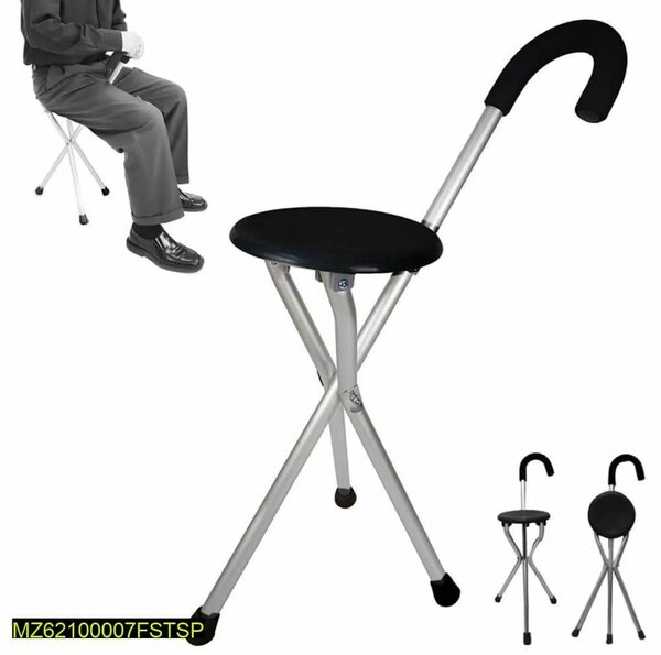 Folding walking stick 2 in 1