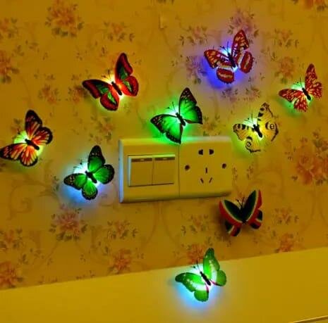 10pcs Led light Butterfly Sticker