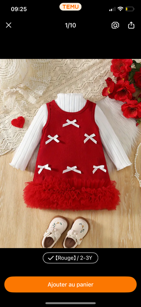Robe fille avec Tulle 2-3ans