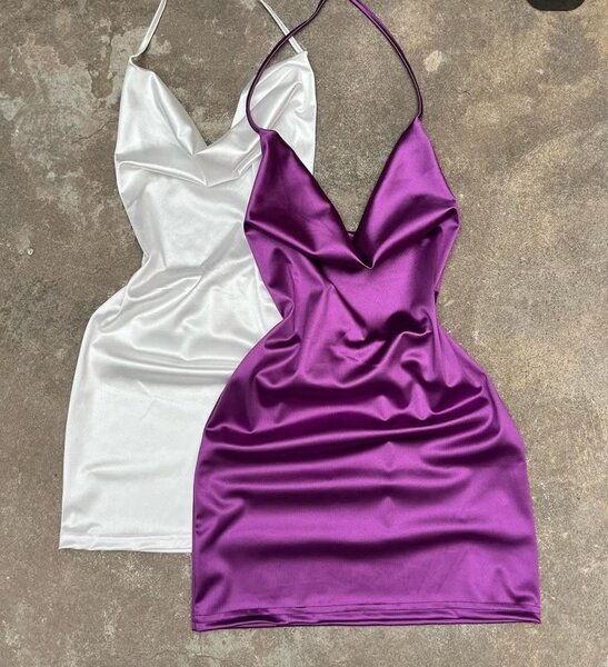 Robe satin élégante femme