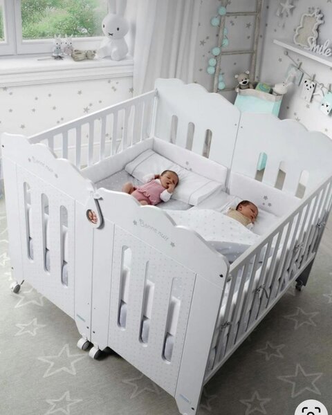 Lit bébé évolutif blanc avec matelas