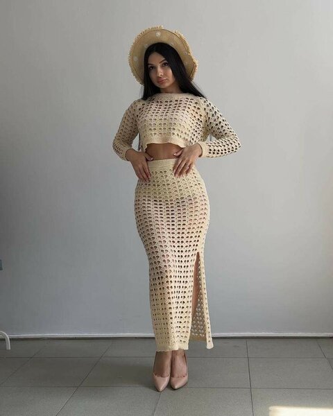 Ensemble crochet élégant femme