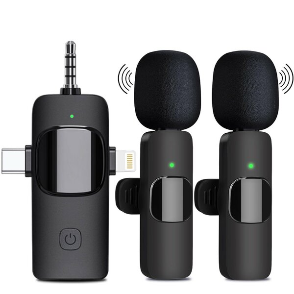 DOUBLE UNIVERSAL WIRELESS LAPEL MICROPHONE