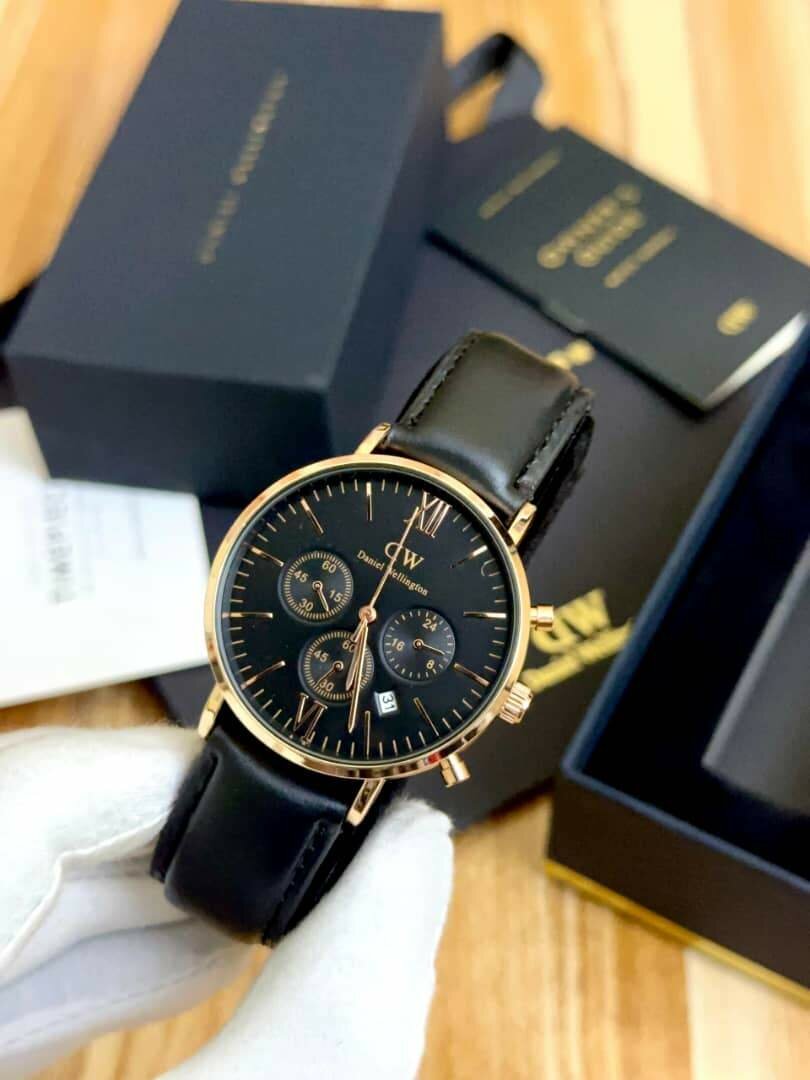 Elegant Black Leather Watch