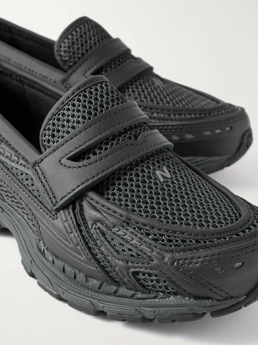 Men's Black Mesh Loafers