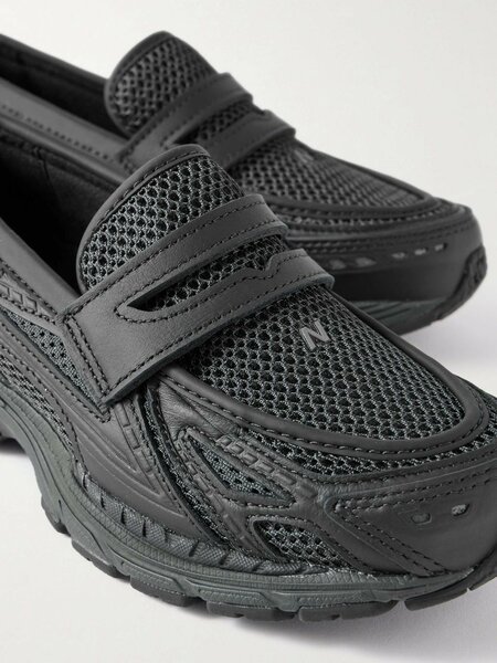 Men's Black Mesh Loafers
