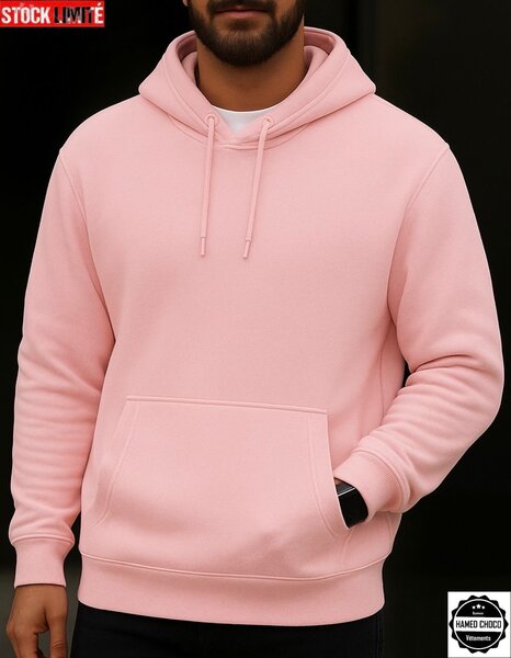 Sweat à Capuche Rose Homme