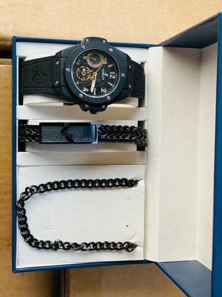 Hublot Men's watch necklace bracelet gift set package box