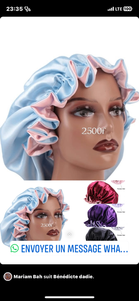 Bonnet en Satin Réversible