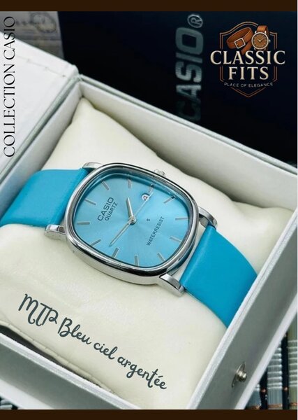 Montre Casio verte argentée