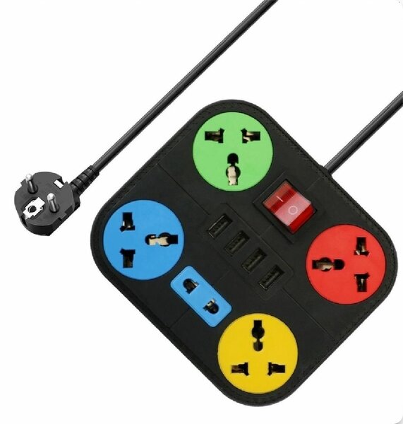 Bloc Multiprise Coloré USB