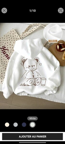 Sweat à capuche ours fille