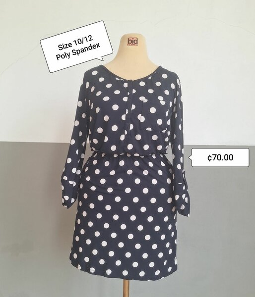 White Dotted Black Dress