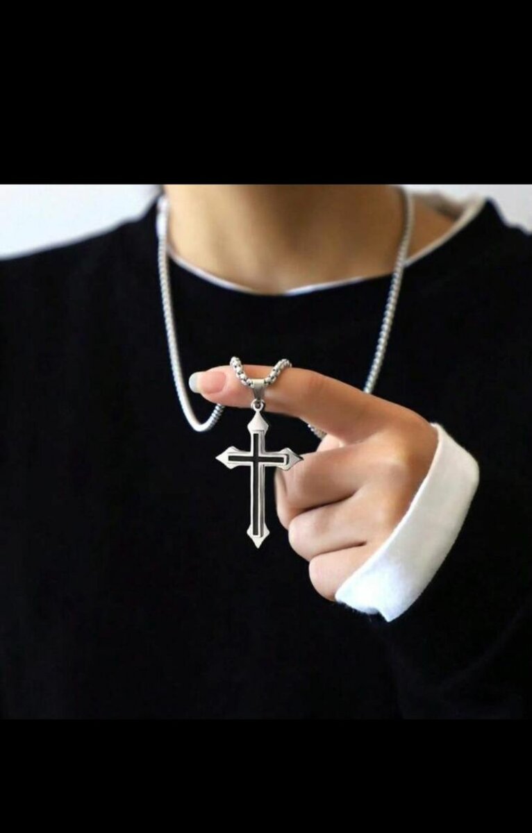 Collier croix en acier inoxydable