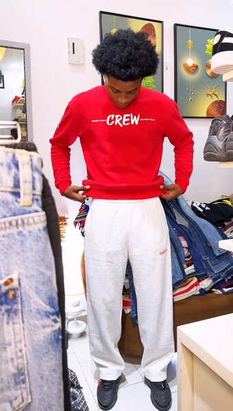 Sweat-shirt rouge "CREW"