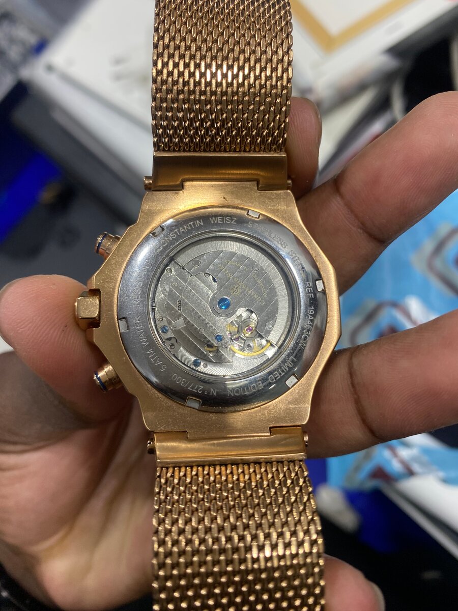 Montre automatique dorée homme