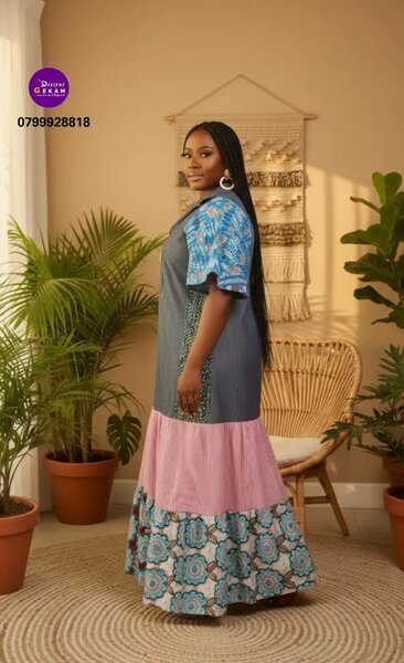 Robe maxi bohème zip avant