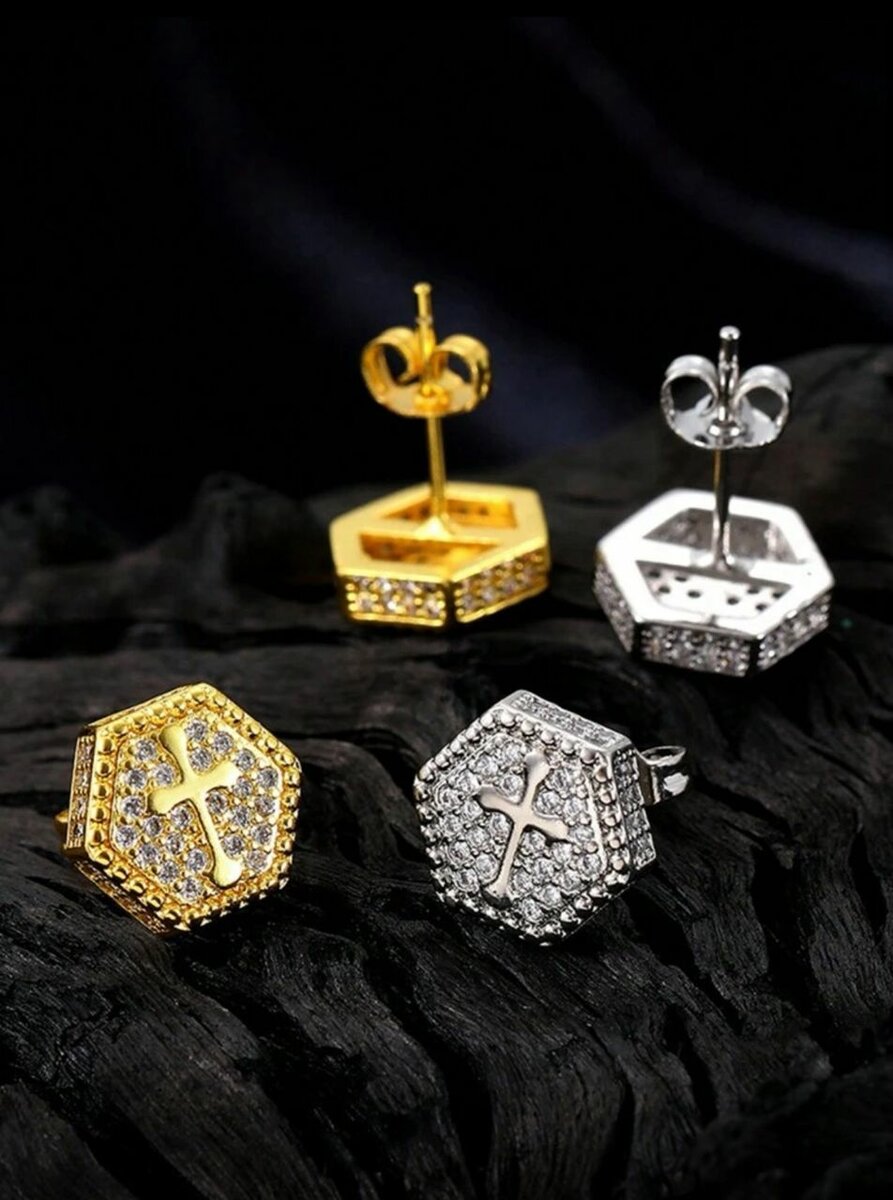 Boucles d'oreilles hexagonales