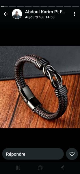 Bracelet en cuir tressé homme
