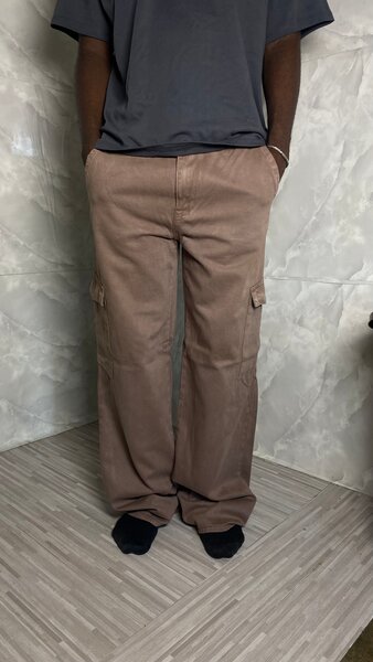 Pantalon cargo marron homme