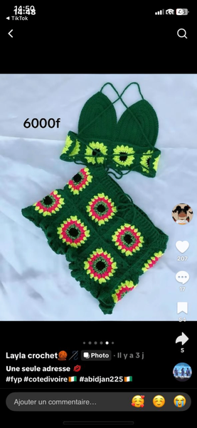 Ensemble crochet bikini femme