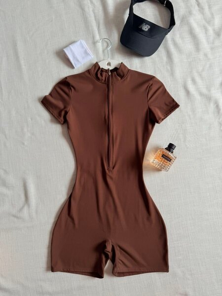 Combinaison sportive femme marron