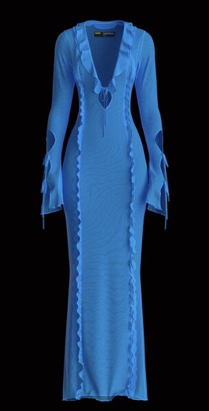 Robe Maxi Élégante Bleue