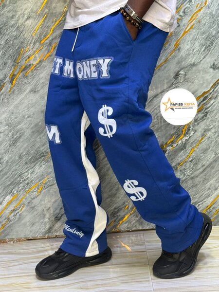 Pantalon décontracté homme avec motif argent