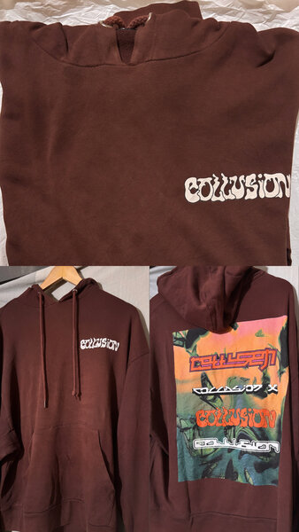 Sweat à capuche COLLUSION brun