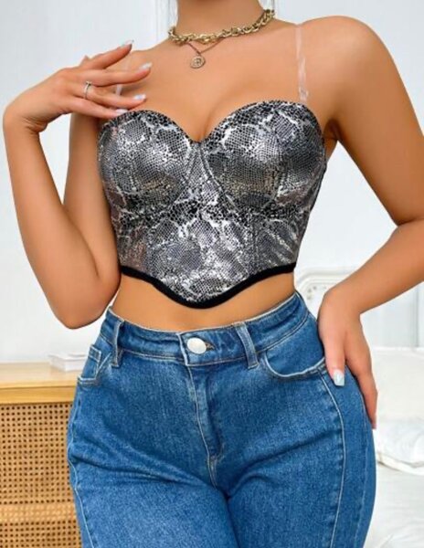 Bustier à imprimé serpent